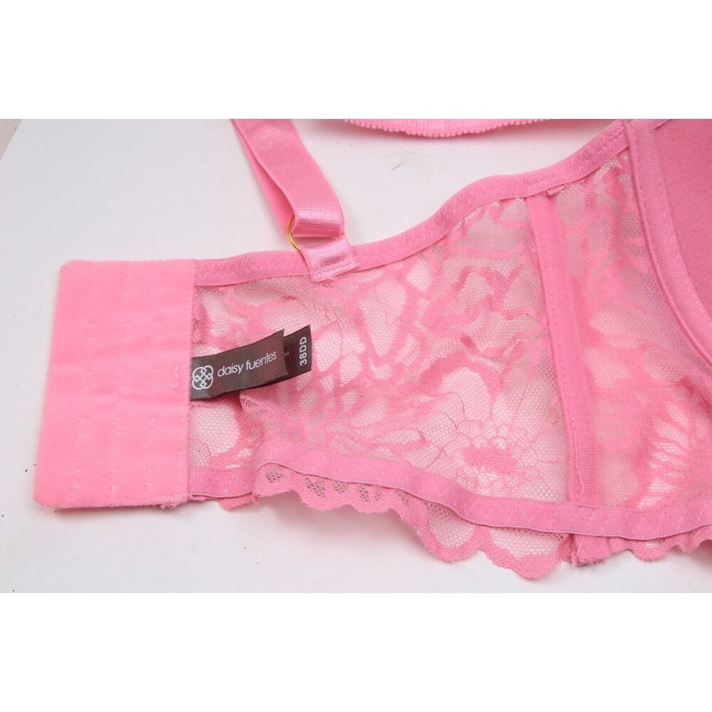 Daisy Fuentes Laced Bra Under wire Pink Womens Sz 38DD - Picture 10 of 12
